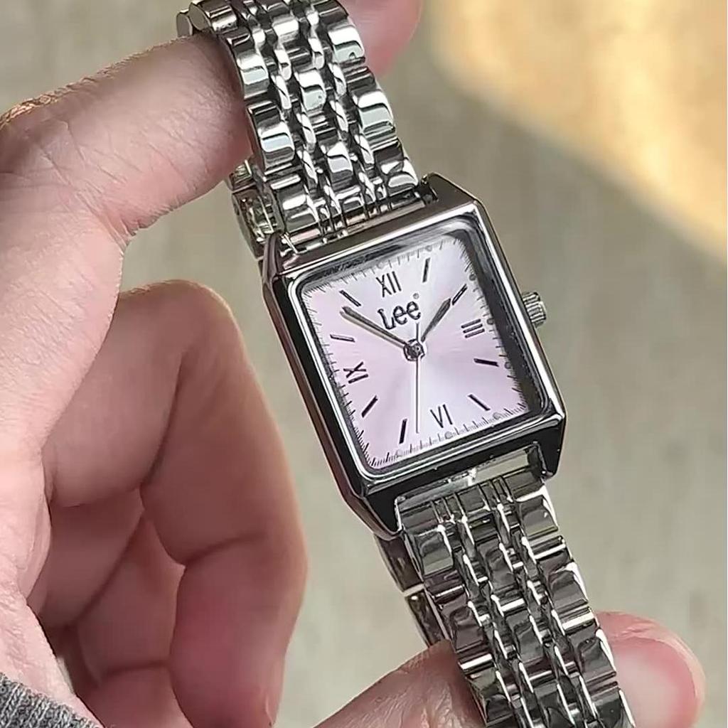 Lee Wrist Watch Quartz Movement Steel Strap Pink Watch Dial Women's Watch Box M485F