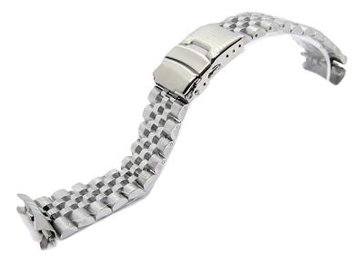 BASIS+ Jubilee 5-reihiges Silber 22mm Edelstahlarmband mit Federstegschließen für SKX 007, 009 und 011