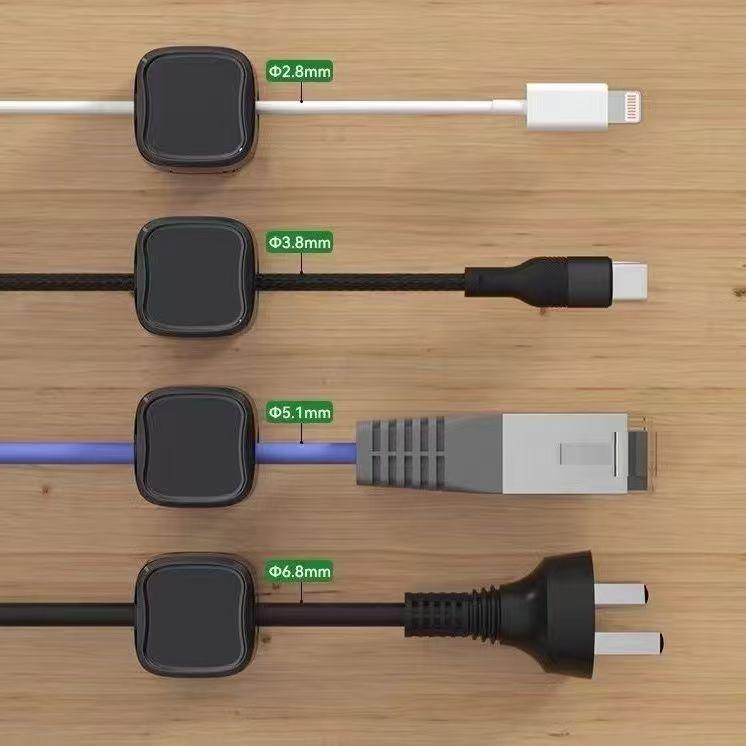 Self-Adhesive Magnetic Cable Organizer Clip for Desktop