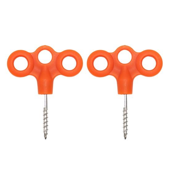 2 stk Treøye Gjenge Jordankere Kraftig Rustfritt Stål Camping Fottur Trampoline Telt Vindtett Tau Fikseringsspenne Jordspiker