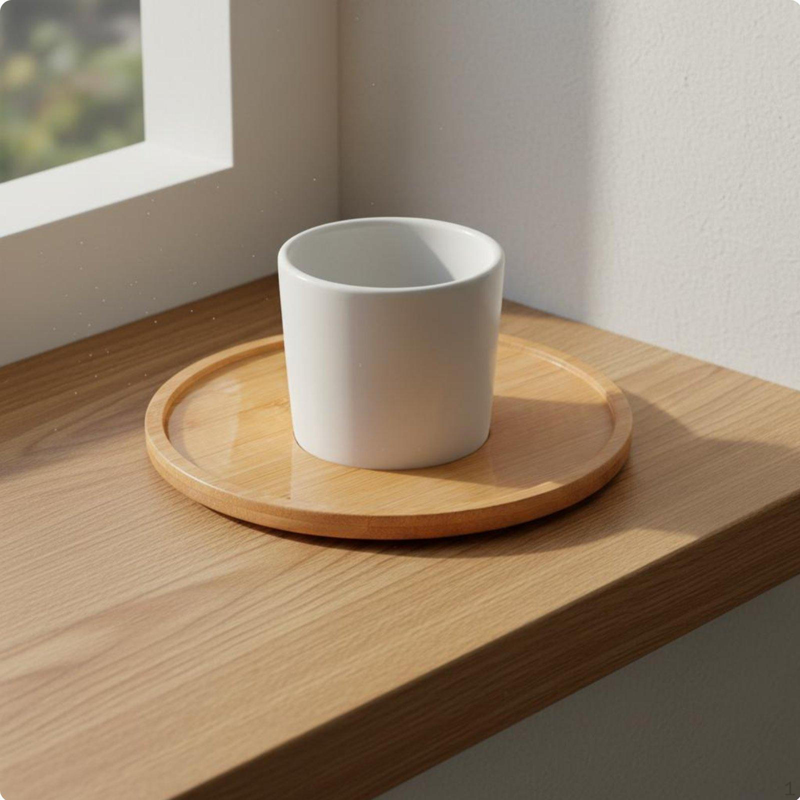 Pot Drainage Tray Multiple Shapes Bamboo Waterproof Round Plant Saucer for Indoor,
