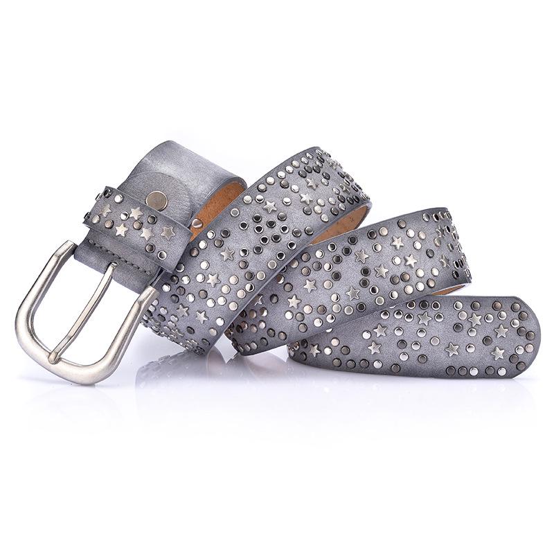 2021 Women's European Style Rivet Leather Waistband Jeans Belt