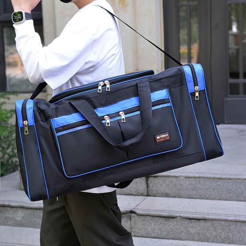 Large Capacity Foldable Travel Duffel Bag with Multiple Compartments, Adjustable Shoulder Straps & Zipper Closure - Ideal for Gym, Work, and Daily Use