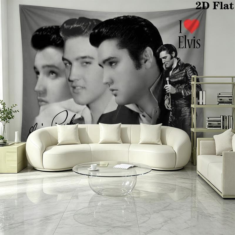 Elvis Poster Wall Tapestry Aesthetic Wall Hanging Printed Fabric Blanket Decorative Tapestries for Bedroom Living Room Home Decor