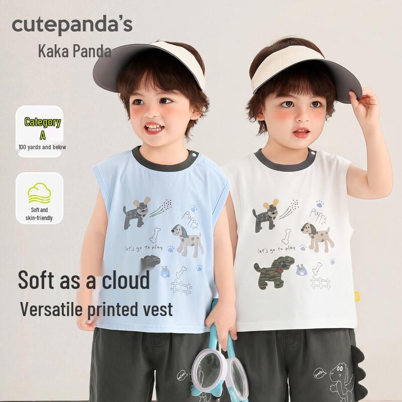 Kaka Panda Unisex Summer Thin Cotton Baby Vest 80