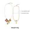 2025 New Trendy Design Double Layered Chain Shaped Alloy Pendant Women's Necklace