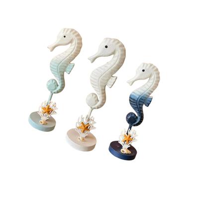 Sea Horse Figurines Decor Ornament Sculpture Nautical Minimalist Seahorse Statue Wooden Coastal for Bar Table Home Indoor Party