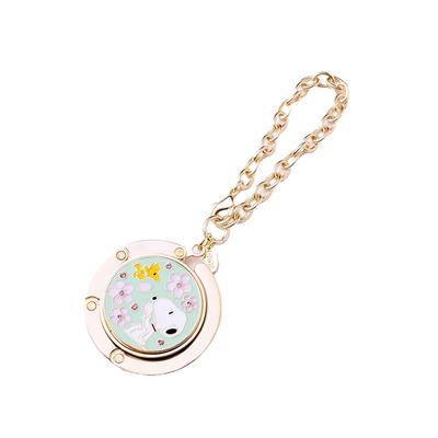 3carat PEANUTS Snoopy Bag Round Bag Bag Holds Bags Up To 5kg Blossoms and Hanger, Hook, Charm, (Cherry Snoopy, Green)