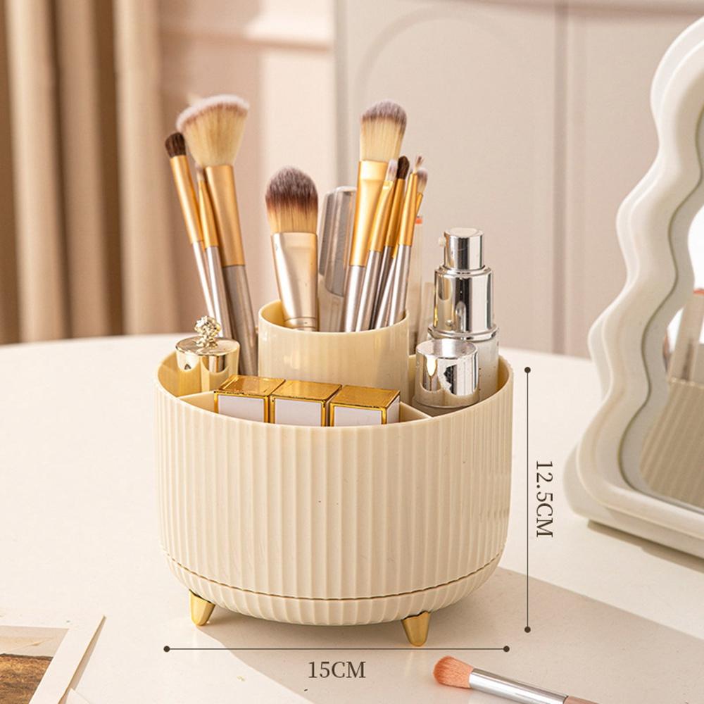 Rotating Cosmetic Organizer Makeup Brush Eyebrow Pencil Holder Desktop Storage Container