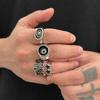 Hot Selling Five-Pointed Star Ring for Men, Vintage Punk Exaggerated Style Ring Set, Index Finger Ring Jewelry