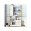 Bookshelf - MUVOE - 6 Shelves - Marbled White - Doors and Drawers - Chic Elegance