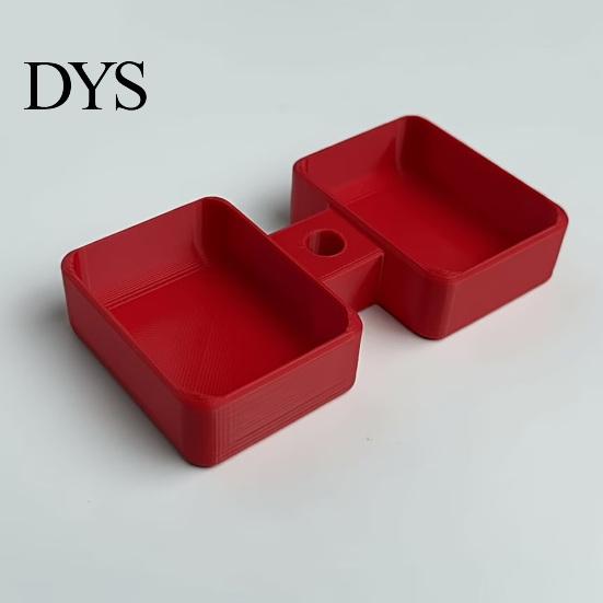 Car Interior Accessories 3D Printed Cup Holder Condiment Tray, 2 Compartment Dip Sauce Dispenser for Container with Straw Hole, Universal Vehicle
