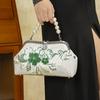 Beaded Flowers Evening Bag with Removable Shoulder Strap Women's Fashion Shell Clip Clutch Purse Luxury Kisslock Design Handbags