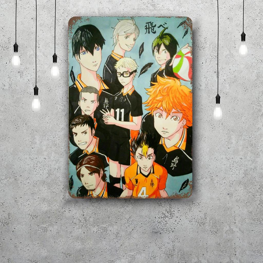 Haikyu Hinata Animation Vintage Metal Tin Signs Posters Decor Retro Metal Plaque Wall Art Decor for Garage Bar