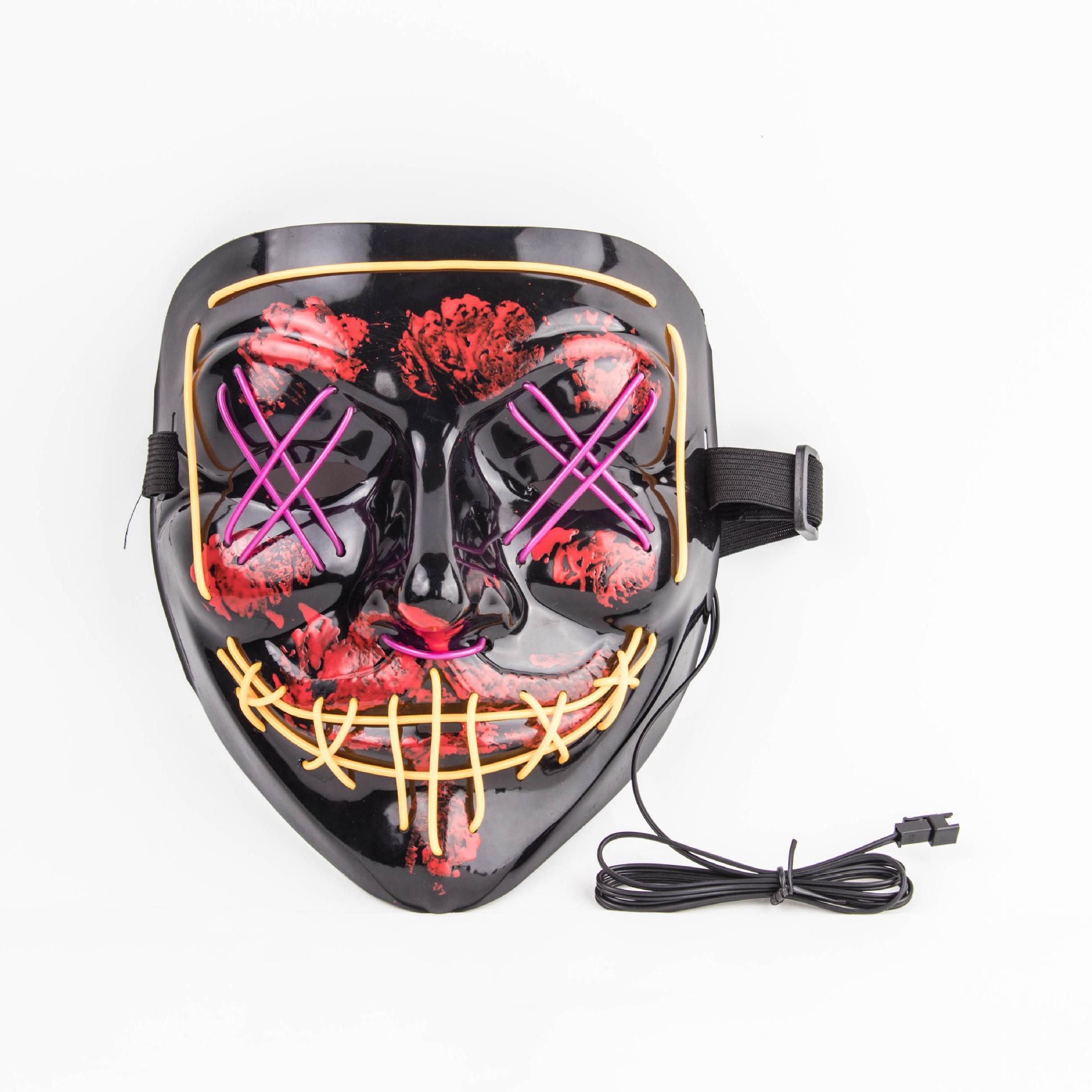 

Halloween party glowing mask grimace fluorescent smiley mask horror atmosphere props Custom Color