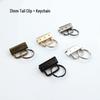 32mm Iron Buckle Keychain with Metal Tail Clip and Webbing Connection