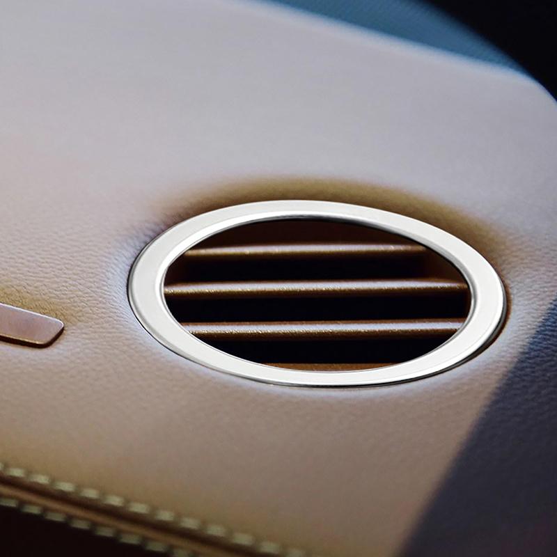 Stainless Steel Sticker Car Dashboard Air Condition Vent Circle Frame Trim For Mercedes Benz CLS W218 CLS260 300 320 350 2012-17
