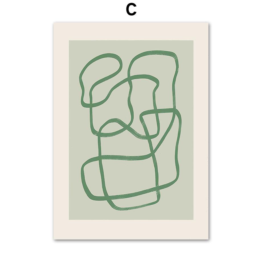 

Зеленая ботаническая ваза La Mela Van Gogh, абстрактная линия, настенная живопись, холст, живопись, постеры и принты, картинки для декора гостиной 21x30cm No Framed