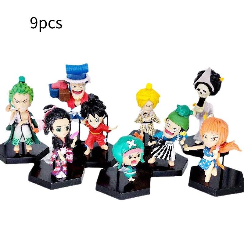 9pcs One Piece Role Pvc Toy Model Desktop Decoration Children Gift Christmas