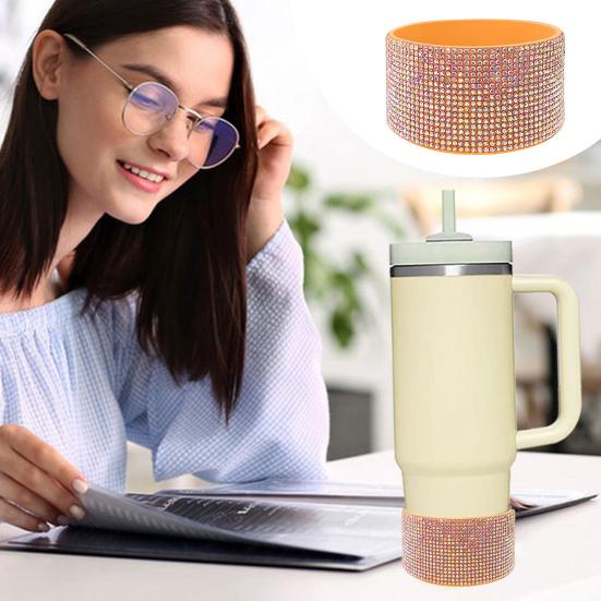 Diamond Glitter silikonová bota na pohár 20-40oz Protiskluzový návlek na láhve s vodou Stylový ochranný kryt základny lichoběžníkového válce
