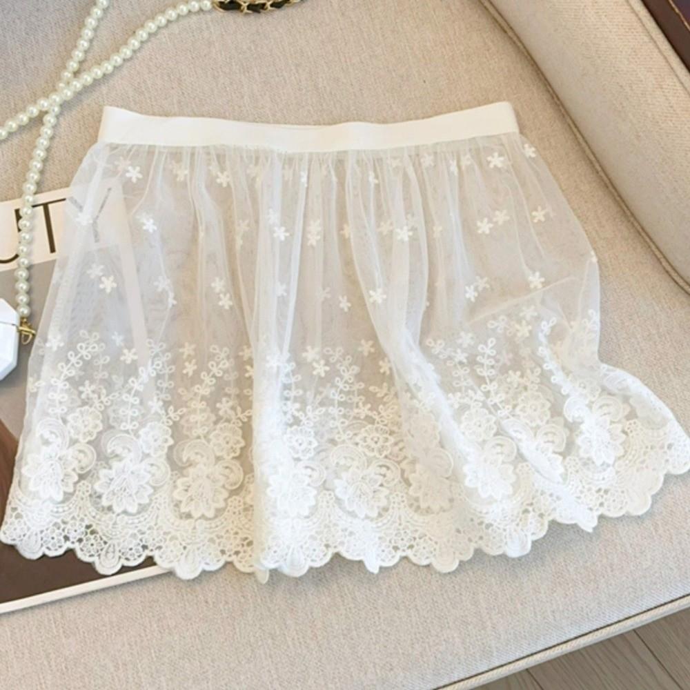 Transparenter Sicherheitsrock Petticoat Hohe Taille Netz Unterrock Slips Kleid Mädchen