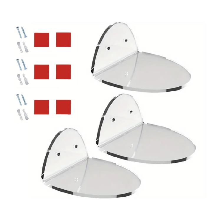Multipurpose Acrylics Wall Shelves for Baby Monitors and Security Cameras Set of 3 Clear Home Storage Holder Accessory