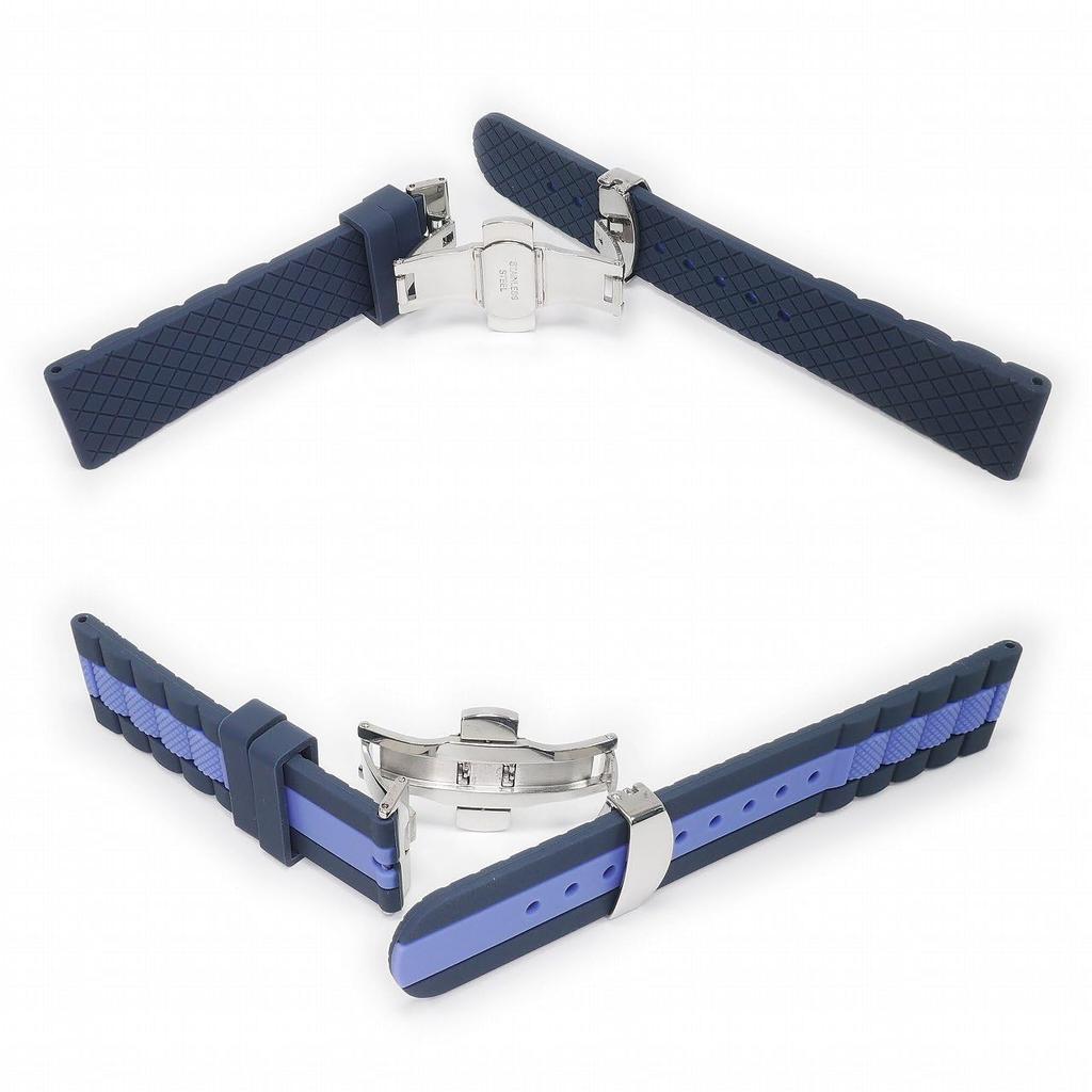 BLANCPAIN X Swatch Exclusive Rubber Strap with D-Buckle (Navy & Blue)