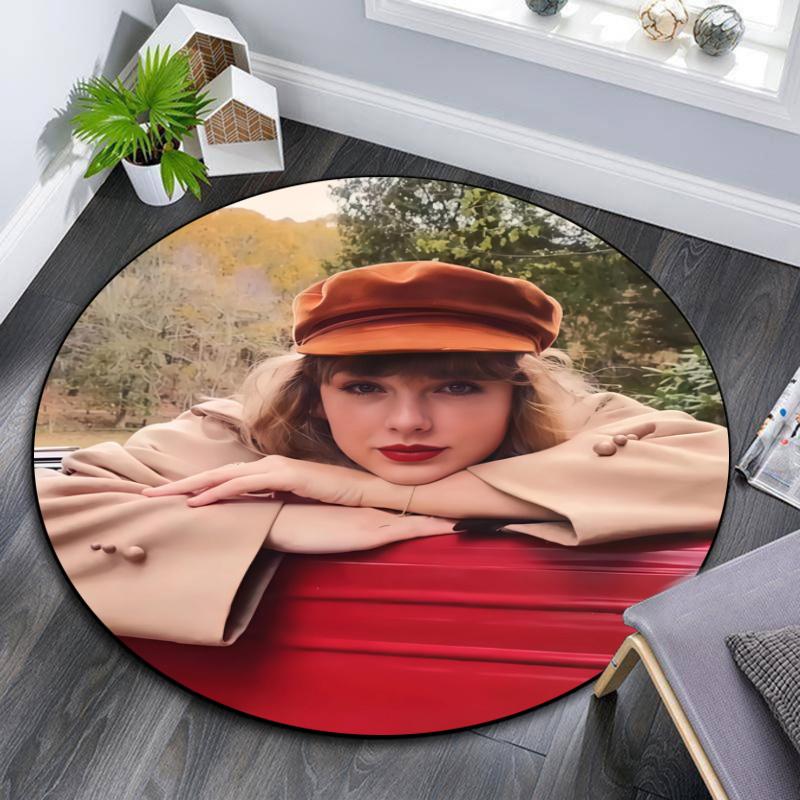 Taylor pattern round rug,Carpet Rug for Living Room Bedroom Playroom ,Non-slip Floor Mat,Holiday Gifts and Birthday Gifts.