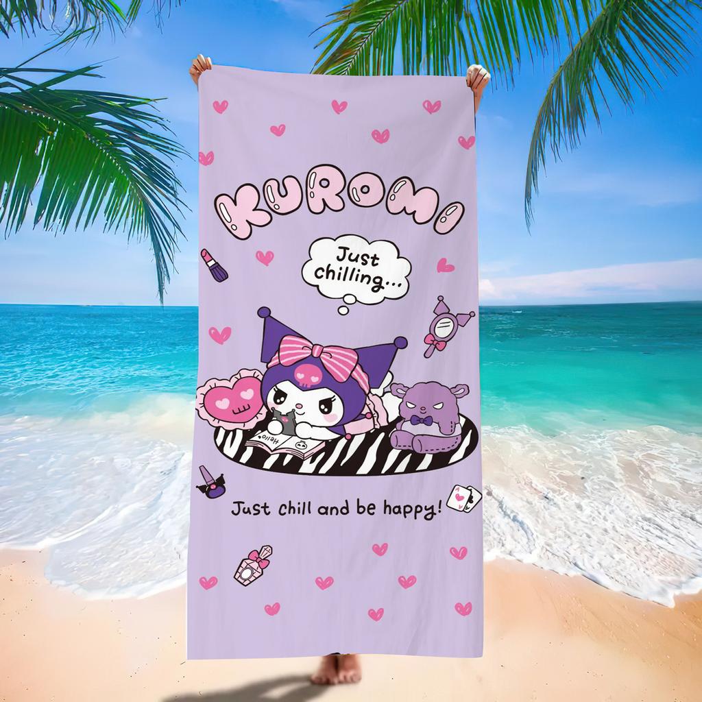 Popular Beach Towels Children'S Cartoon Quick-Drying Beach Towels Microfiber Digital Printing Bath Towels