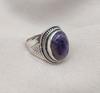 Natural Charoite 925 Sterling Silver Ring: Handmade Boho Gemstone Jewelry