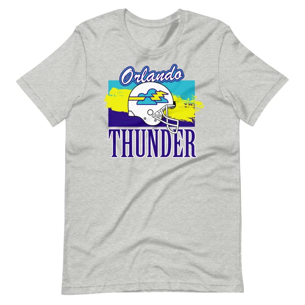 ORLANDO THUNDER WLAF Football Graphic Tee Short-Sleeve Unisex 100% Cotton T-shirt Mens Tees Top XL