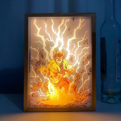 Demon Slayer Light Painting Agatsuma Zenitsu Figure Night Light