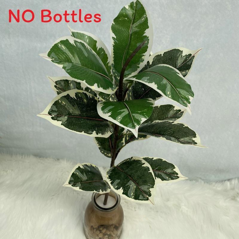 Realistic Plant Artificial Ficus Elastica Leaf Foliage Home Wedding Office Decor