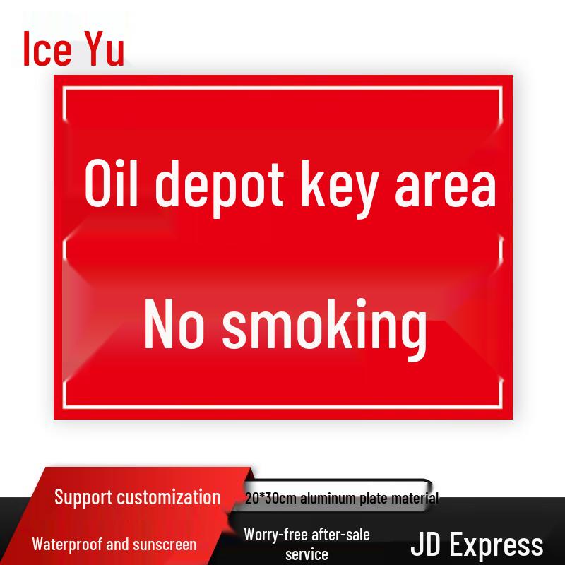 Bingyu Aluminum Fire Safety No Smoking Sign 20x30cm