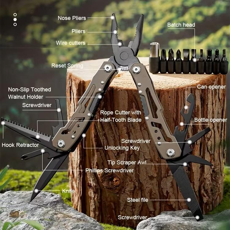 Camping Industrial Portable Stainless Steel Folding Combination Pliers Outdoor Survival Rescue Multitool Knife Saw Blade Safety