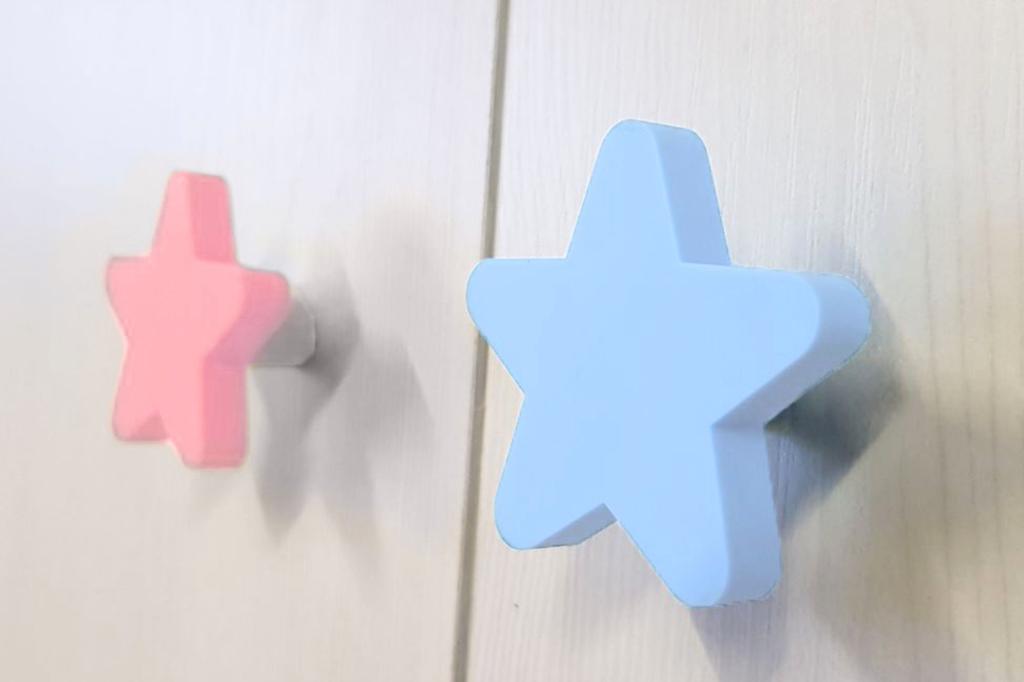 Children's furniture handle, knob for furniture, cabinets, drawers, children's star