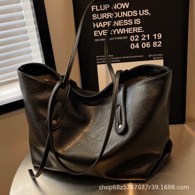 Retro Large-capacity Bag Women's 2025 New Fashion College Student Class Shoulder Bag Casual Commuter Bag Tote Bag