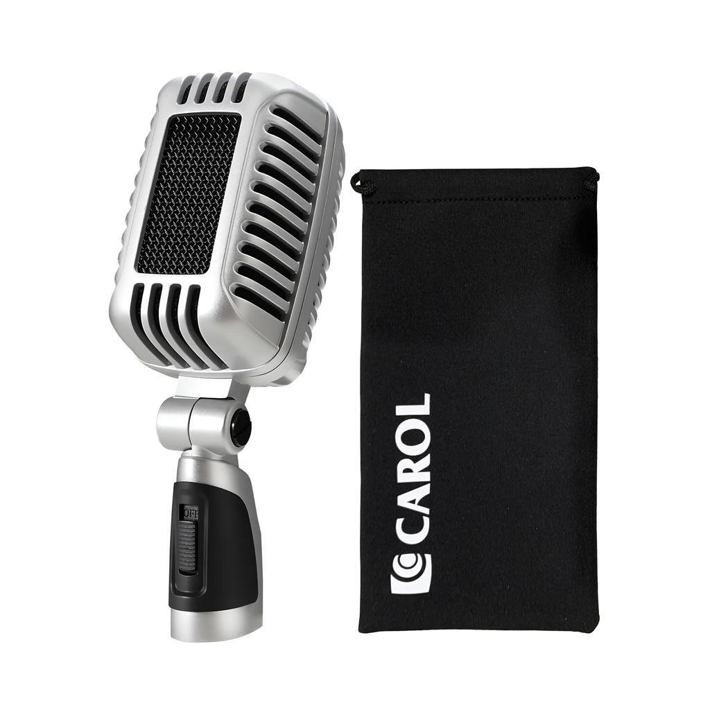 CAROL Retro dynamický mikrofon Typ kostry Vokální mikrofon Karaoke mikrofon Klasické živé vystoupení na pódiu Mikrofon Video Distribuce Živě