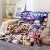 3D Niedliche Genshin Impact Cartoon Spiel Weiche Flanelldecke für Betten Schlafzimmer Sofa Picknick, Überwurfdecke für Outdoor-Freizeit Nickerchen Geschenk