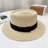 Trendy Top Flat Woven Wide Brim Straw Hat For Sun Shield And Activities Outdoor