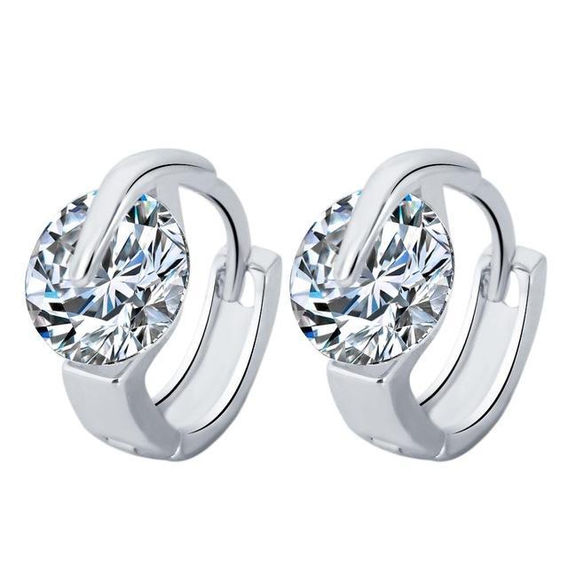 Luxury Shining Cubic Zirconia Hoop Eardrop Huggie Earring Jewelry Charm