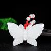 Afghan Mutton Fat White Jade Butterfly Unisex Pendant