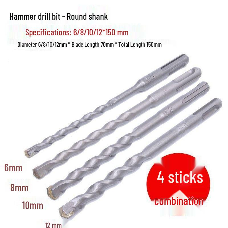 Extended Rotary Hammer Drill Bit for Concrete, Stone, and Brick