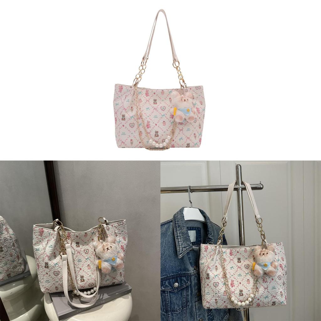 Borsa Tote Minimalista Urbana in PU con Ricamo Grande Capacità per Uso Quotidiano