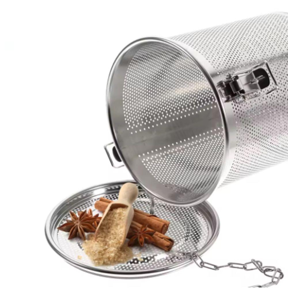 With Chain Hook Tea Ball Infuser 304 Stainless Steel Spices Strainer Brine Basket  Hot Pot