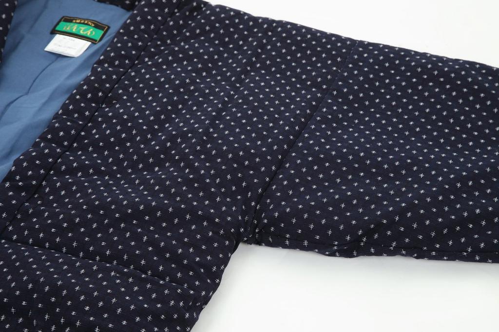 Edoten Cotton Hanten In Kurume Weave Navy Blue (Chanchanko) (Made Japan) (Large)