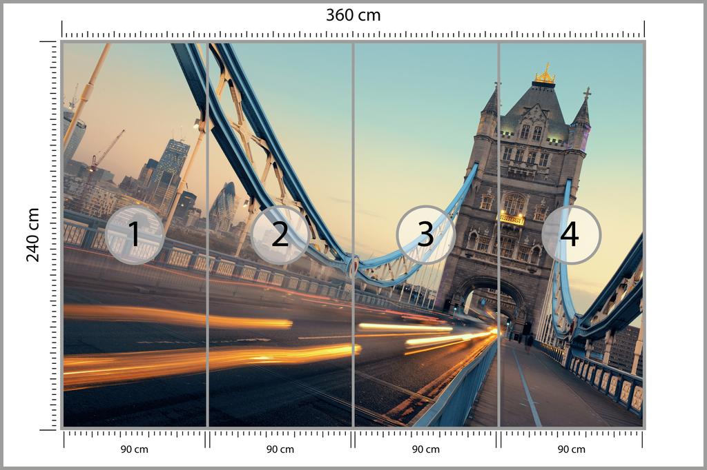 Photomural London Tower Bridge  Self-Adhesive Mural 360x240