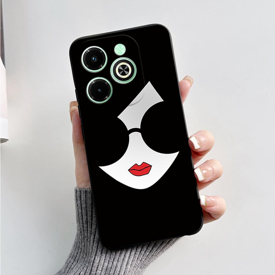 For Infinix Hot 40i Case Hot40i Fashion Marble Black Silicone Soft Phone Case For Infinix Hot 40i 40 i X6528B Back Cover Fundas