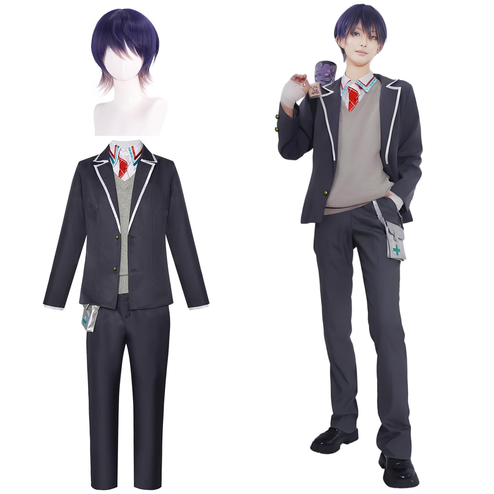 

Косплей костюм Kenmochi Toya с школьником VTuber Косплей для взрослых Школьная сцена Kenmochi Toya косплей Тоя с не [Камихэй