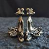 Vintage Messing Zen Frosch Meditation Buddhistische Statue Metall Ameise Schildkröte Skulptur Räuchergefäß Haushaltsdekoration Tee-Haustiere